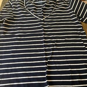 Vineyard Vines Navy and Cream Striped Tee